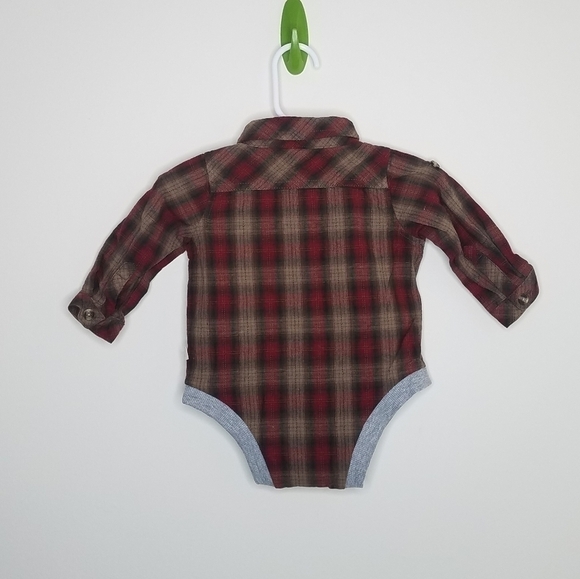 Me & Henry Plaid Polo Onesie Bodysuit 6-9m - Picture 2 of 4